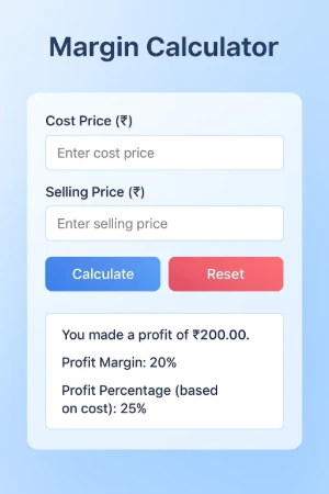 Margin Calculator Online – Free Profit & Selling Margin Tool 2025