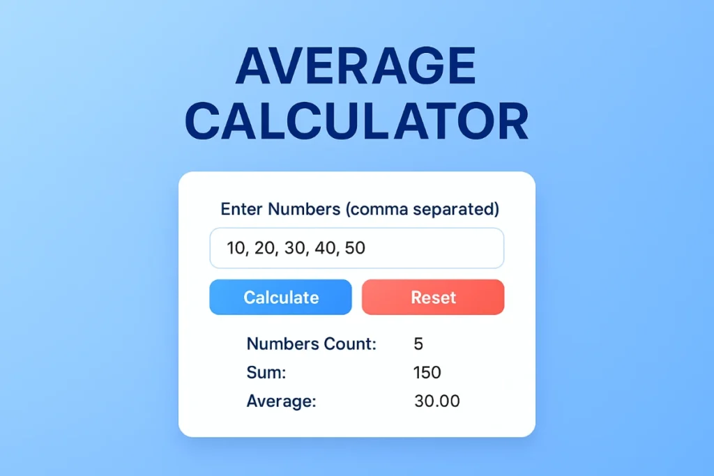 Free Online Average Calculator – Instantly Calculate Mean, Sum & Count