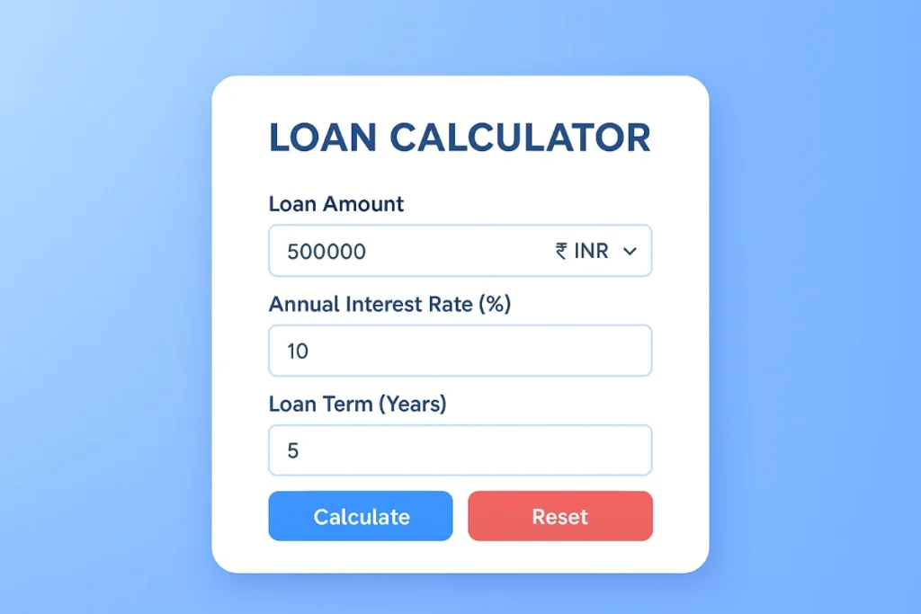 🧮 Free Online Loan Calculator – Calculate EMI, Interest & Total Payment Instantly